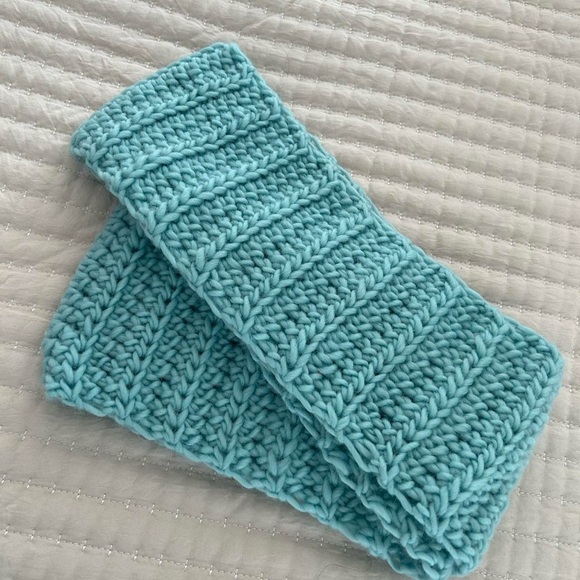 Cozy Blue Crochet Infinity Scarf - Picture 3 of 3